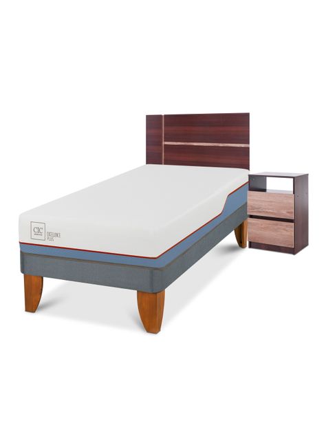 Cama Europea Excellence Plus 1 Plaza + Set Muebles Enio-0