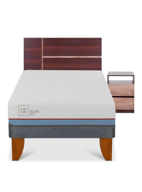 Cama Europea Excellence Plus 1.5 Plazas + Set Muebles Enio-2