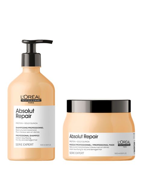 Set Absolut Repair Reparación y Nutrición Cabello Dañado y Seco Shampoo 500ml + Máscara 500ml-0