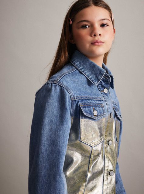 Chaqueta Denim Folia Dorado-1