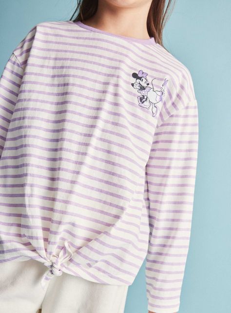 Polera Niña con Aplicaciónes Y Nudo Minnie & Daisy Disney-1