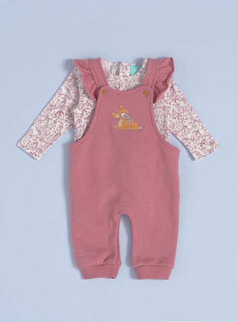 Conjunto Bebé Jardinera y Polera Bambi con Bordado Disney-0