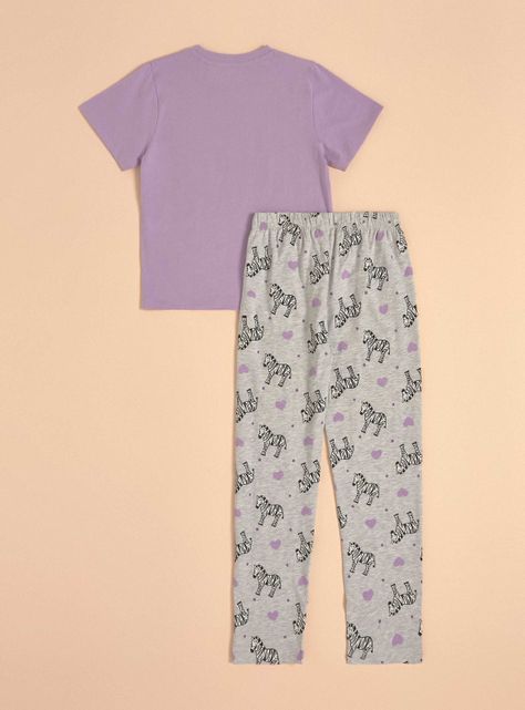 Pijama Manga Corta Estampado  Zebra-1