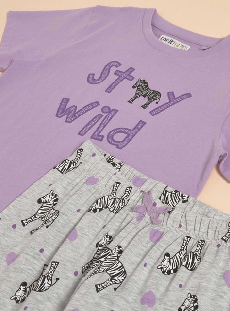 Pijama Manga Corta Estampado  Zebra-2