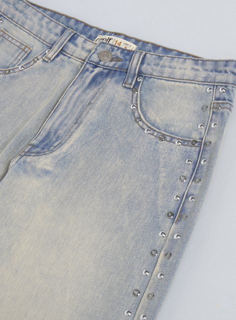 Jeans Wide Leg con Tachas Metálicas-3