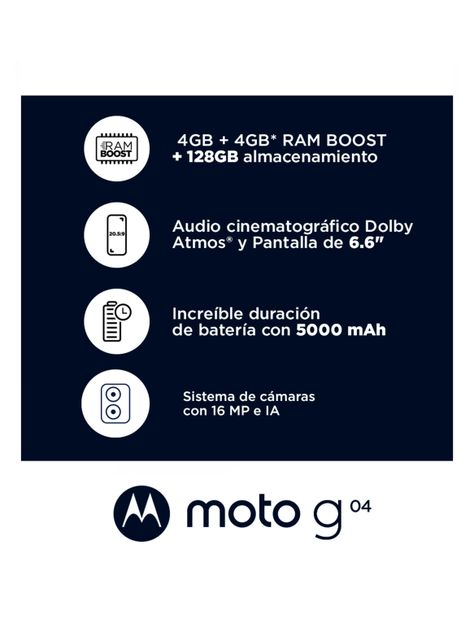 Smartphone Moto G04 128GB 6.6" Negro Liberado-4