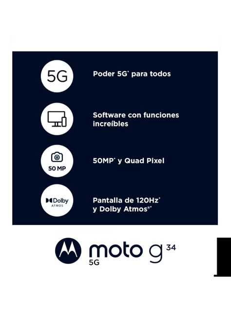 Smartphone Moto G34 5G 256GB 6.5" Liberado Negro-4
