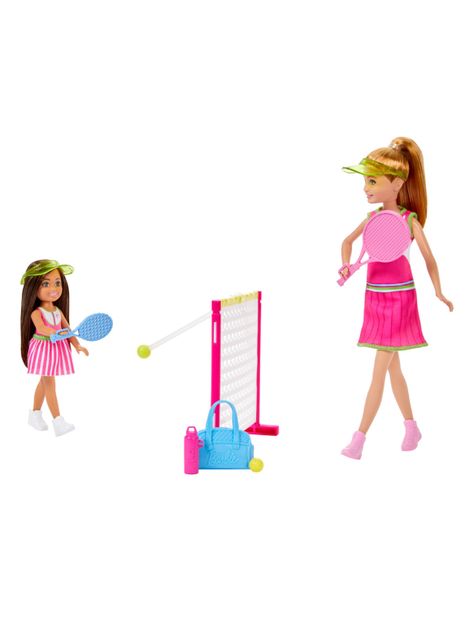 Muñeca Chelsea y Stacie Set de Juego Clases de Tenis-1