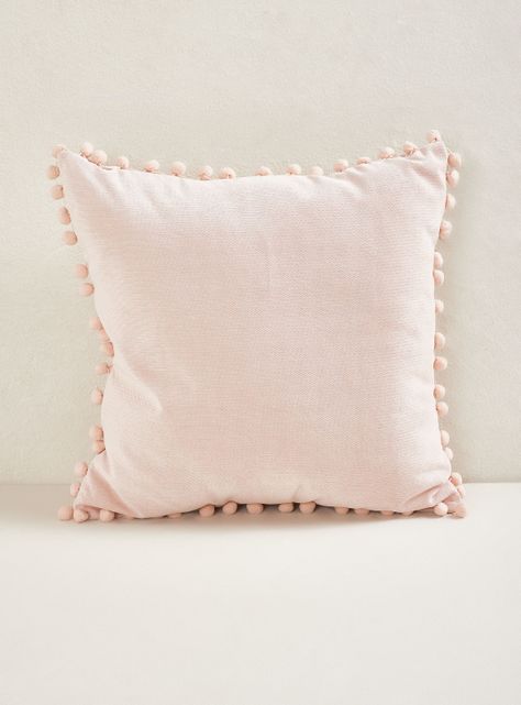 Cojín Pompón Bordes 45 x 45 cm-0