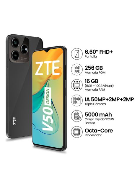 Smartphone V50 Design 256GB 6.6" Negro Compañía Claro-3