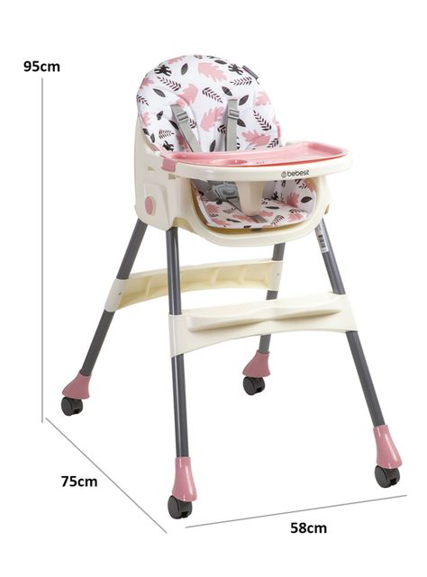 Silla de Comer Steps Rosada Bebesit-1