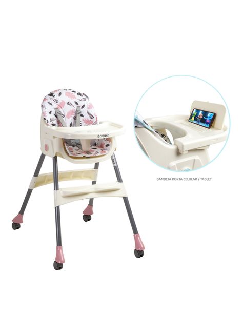 Silla de Comer Steps Rosada Bebesit-4