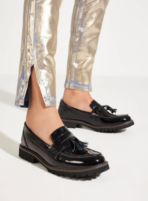 Mocasín Diseño en Cuero Mujer-0