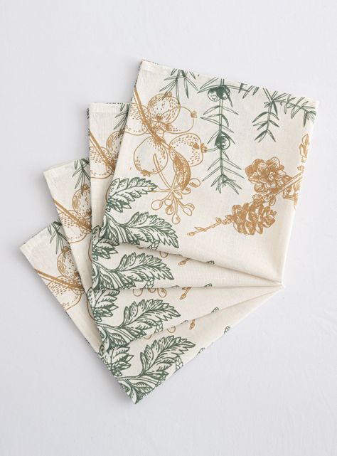 Set 4 Servilletas Verde Dorado 45x45 cm-0
