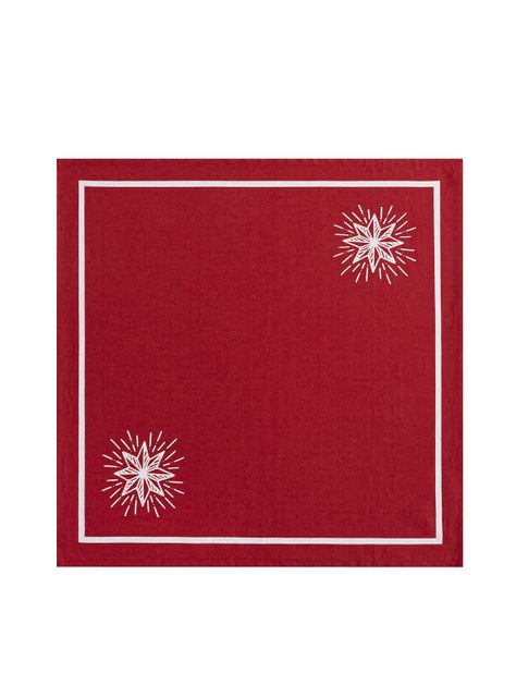 Set 4 Servilletas Navideñas Rojo 45x45 cm-1