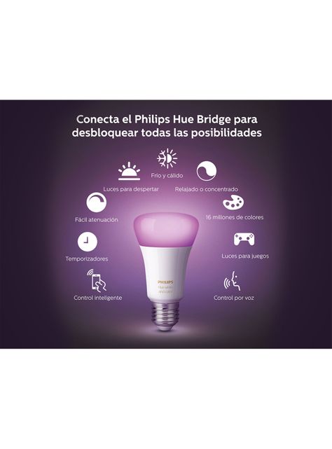 Kit Bridge + 2 Ampolletas E27 Luz Blanca Multicolor-3