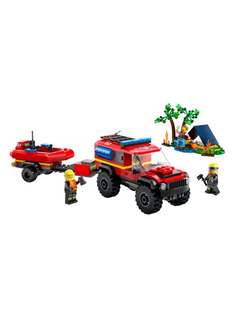 Bloques Camioneta de Bomberos con Barco Rescate 301 Piezas-1