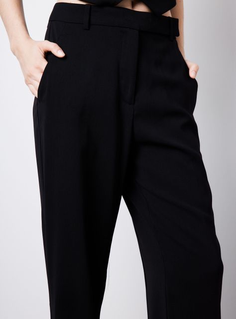 Pantalón Traje Recto Con Abertura Lateral-2