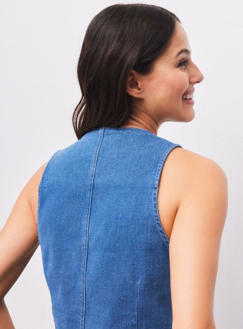 Chaqueta Vest Estampado Denim Rayas-3