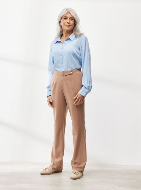 Pantalón de Vestir Tiro Medio Pretina-4