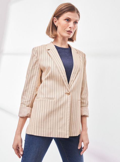 Blazer Básico Abierto con Botón-0