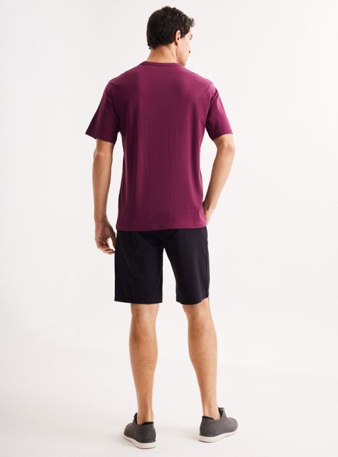 Polera Manga Corta Cuello Redondo Logo Bordado En Pecho-5