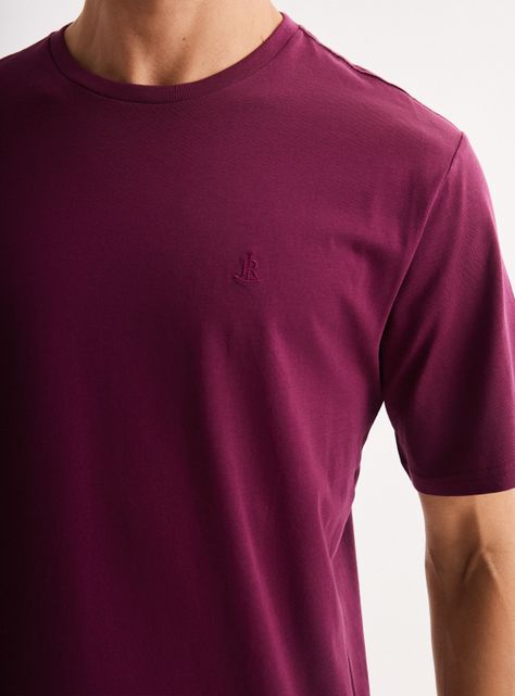Polera Manga Corta Cuello Redondo Logo Bordado En Pecho-3