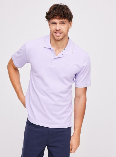 Polera Manga Corta Piqué Detalle Cuello y Manga-0