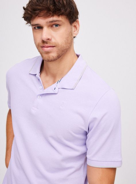 Polera Manga Corta Piqué Detalle Cuello y Manga-2