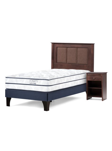 Cama Europea Autonomy Sky 1.5 Plazas +  Muebles-0