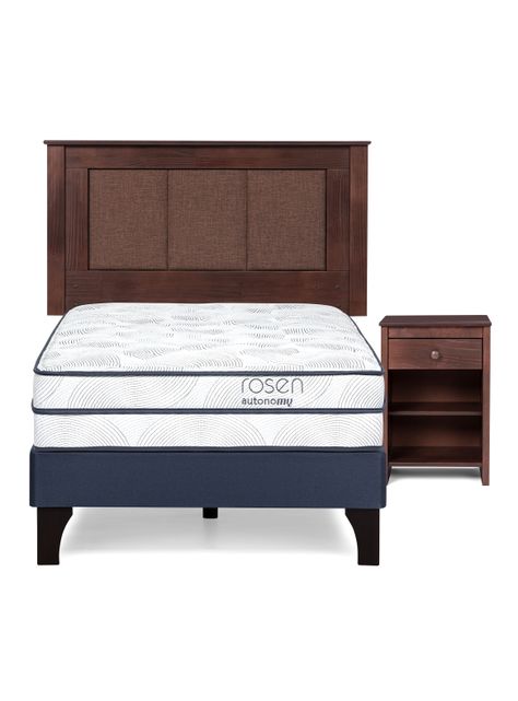 Cama Europea Autonomy Sky 1.5 Plazas +  Muebles-1