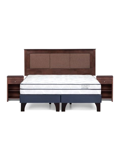 Cama Europea Autonomy Sky King + Respaldo + Veladores-1