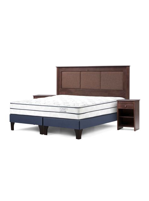 Cama Europea Autonomy Sky King + Respaldo + Veladores-0