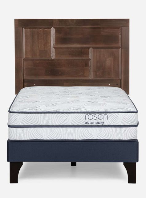 Cama Europea Autonomy Sky 1.5 Plazas Patas Madera + Respaldo-1