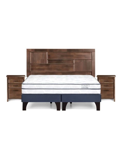 Cama Europea Autonomy Sky Base Dividida 2 Plazas + Respaldo + Veladores-1