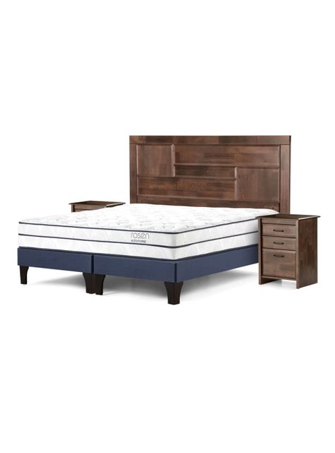 Cama Europea Autonomy Sky Base Dividida 2 Plazas + Respaldo + Veladores-0