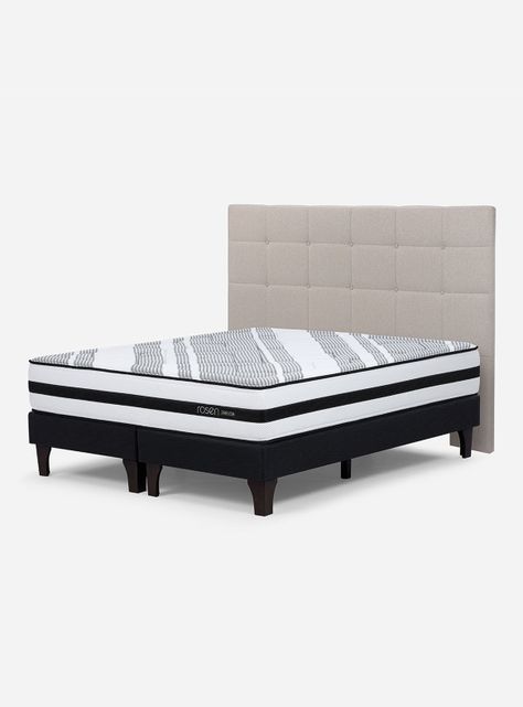 Cama Europea Driven Súper King + Respaldo Issey Niebla-0