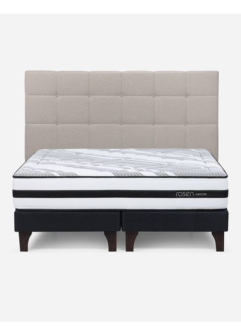 Cama Europea Driven Súper King + Respaldo Issey Niebla-1