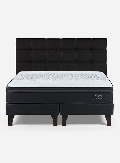 Cama Europea Tempo Súper King + Respaldo Issey Grafito-1
