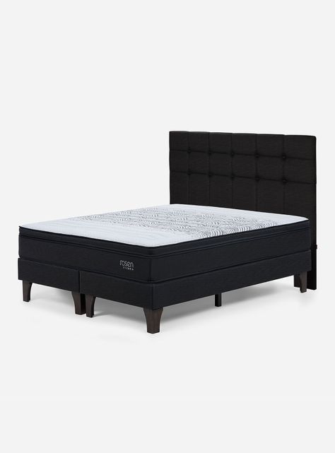 Cama Europea Tempo Súper King + Respaldo Issey Grafito-0
