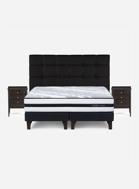 Cama Europea Driven Súper King + Set de Muebles Issey Grafito-1