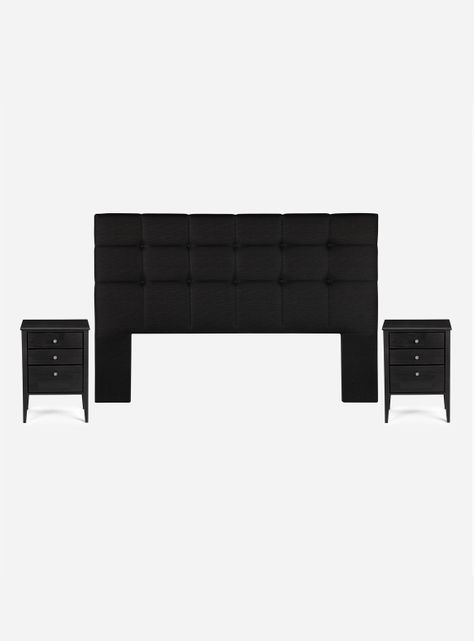 Cama Europea Tempo Súper King + Set de Muebles Issey Grafito-1
