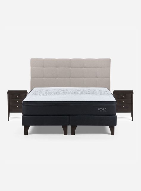 Cama Europea Tempo Súper King + Set de Muebles Issy Niebla-1