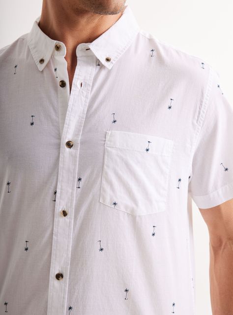 Camisa de Vestir Manga Corta Algodón Diseños-3