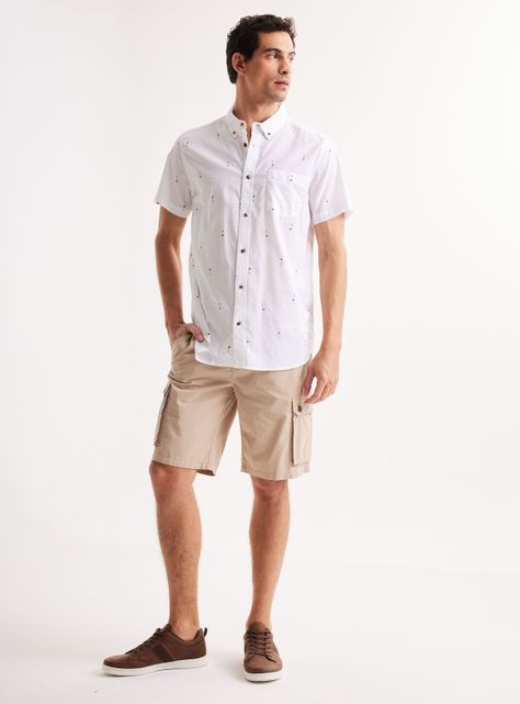 Camisa de Vestir Manga Corta Algodón Diseños-4