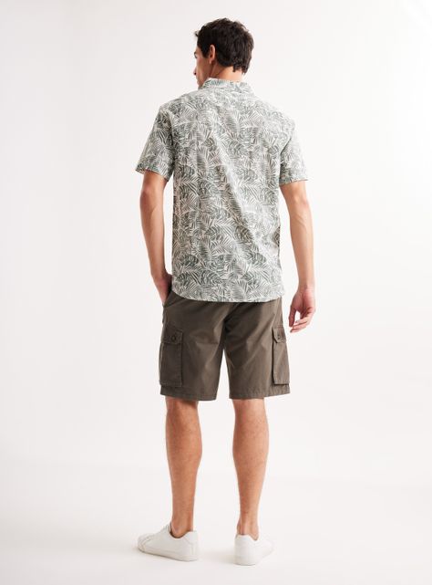 Camisa de Vestir Manga Corta Lino Algodón Diseños-5
