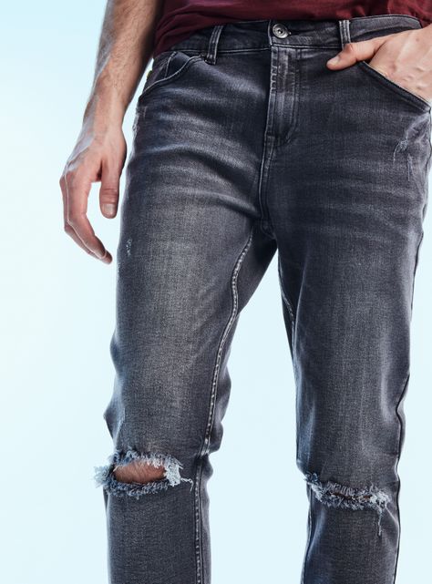 Jeans Skinny Roturas Rodilla Bota-2