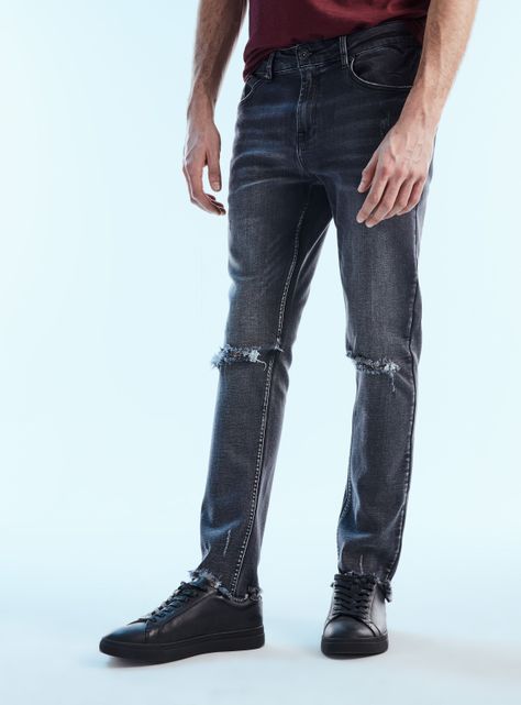 Jeans Skinny Roturas Rodilla Bota-0
