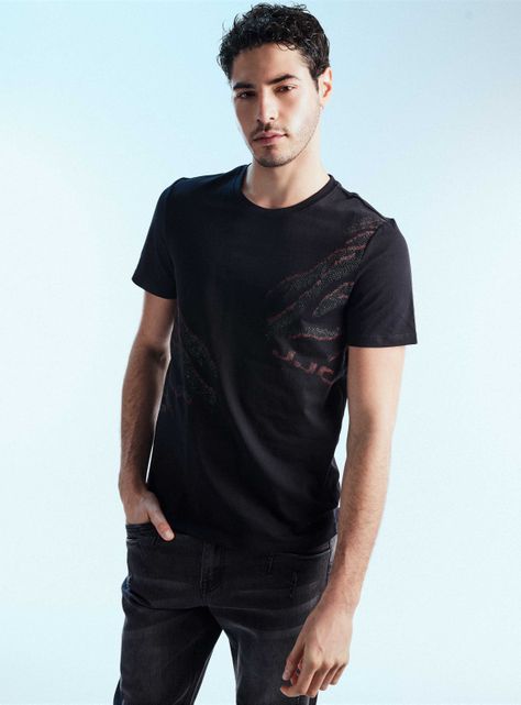 Polera Print Textura Volumen Brillante-0