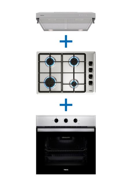 Kit Empotrable Horno Eléctrico HBB445 + Encimera Gas HLX540 BUT + Campana CX 62120 Inox-0